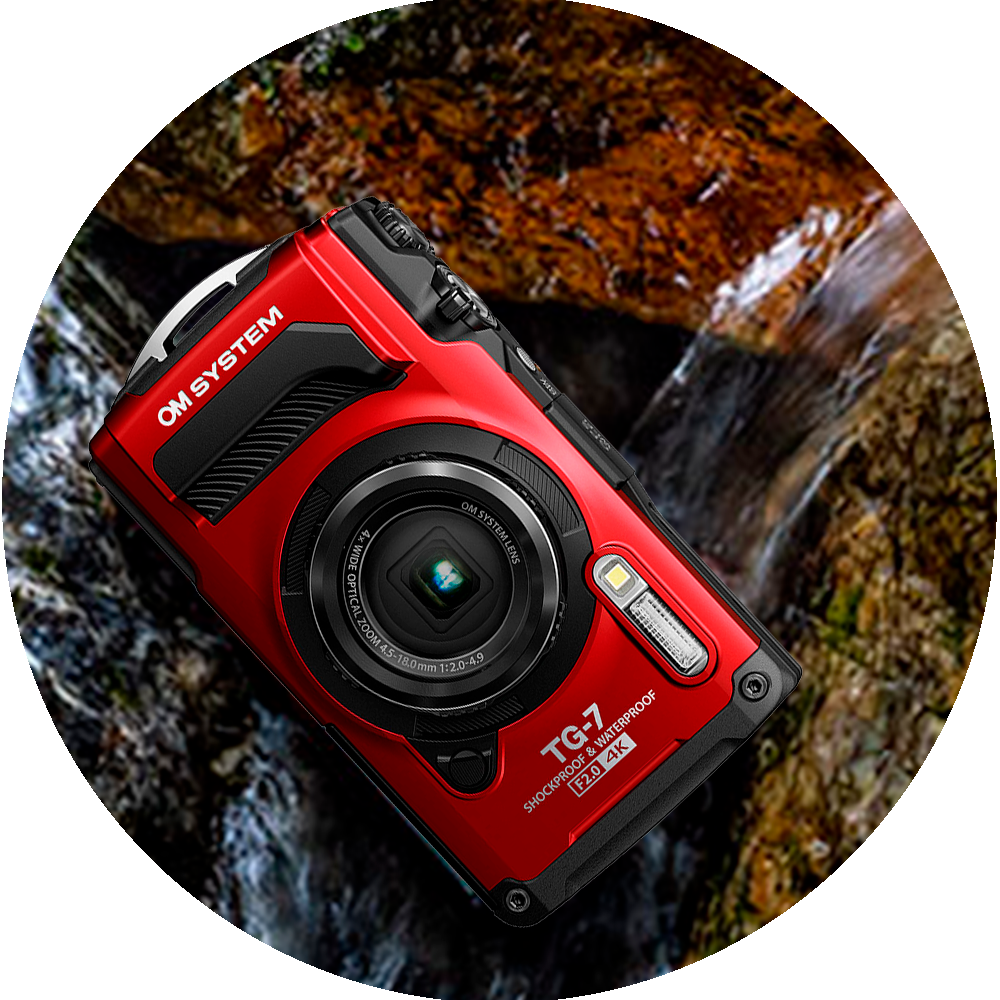 OM SYSTEM Tough TG-7 -kompaktkamera, röd