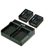 Jupio Value Pack V2: 2x NP-W126S + USB Dual Charger Batteri/laddare set